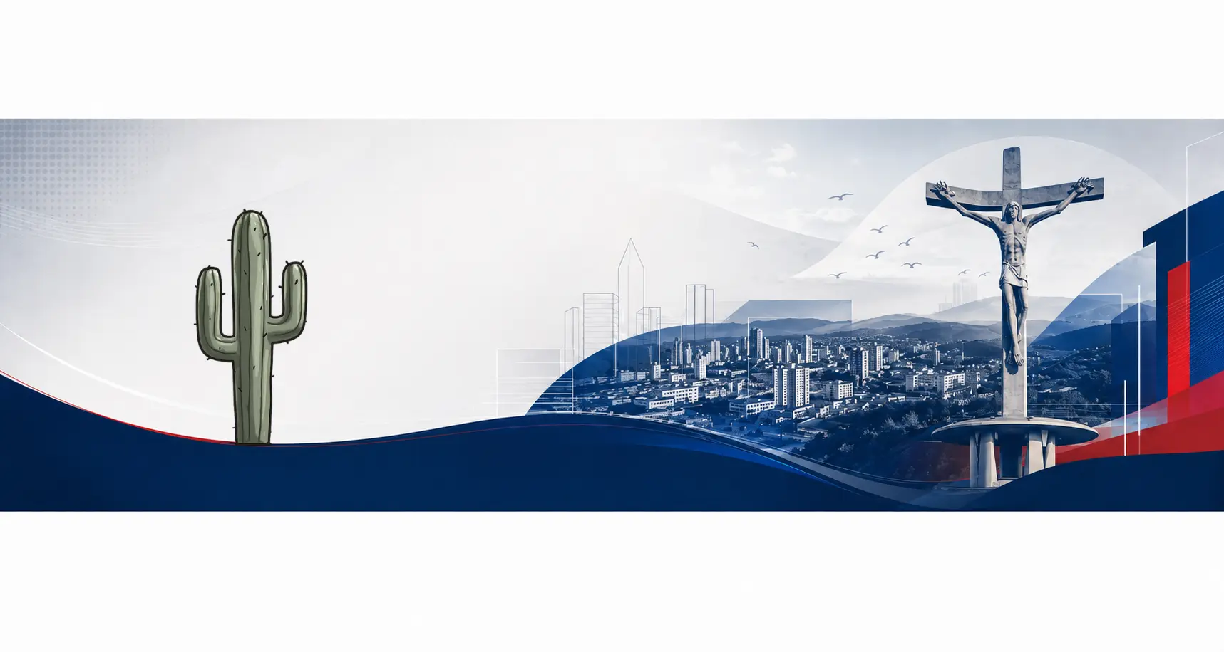 Banner do Conquista Blog com panorama de Vitória da Conquista e Cristo de Mário Cravo