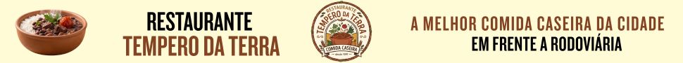 Banner do restaurante Tempero da Terra, localizado em frente a rodoviária municipal de Vitória da Conquista - Bahia