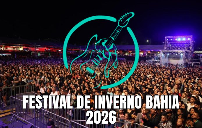 Festival de Inverno Bahia, FIB, ocorre nos dias 21 a 23 de agosto de 2026 em Vitória da Conquista - Bahia.