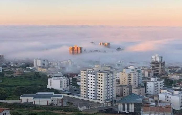 Imagem aerea da cidade mostrando o frio em Vitória da Conquista