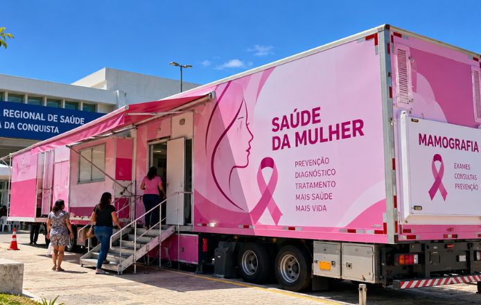 Mamografia Vitória da Conquista na Carreta da Saúde da Mulher