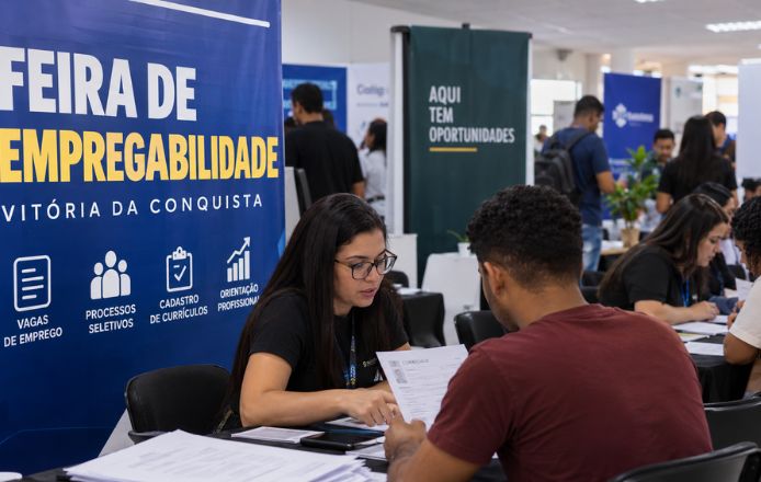 Recepção da Feira de empregabilidade em Vitória da Conquista.