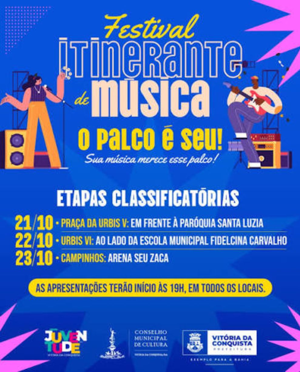 Banner oficial do Festival Itinerante de Música em Vitória da Conquista 2026