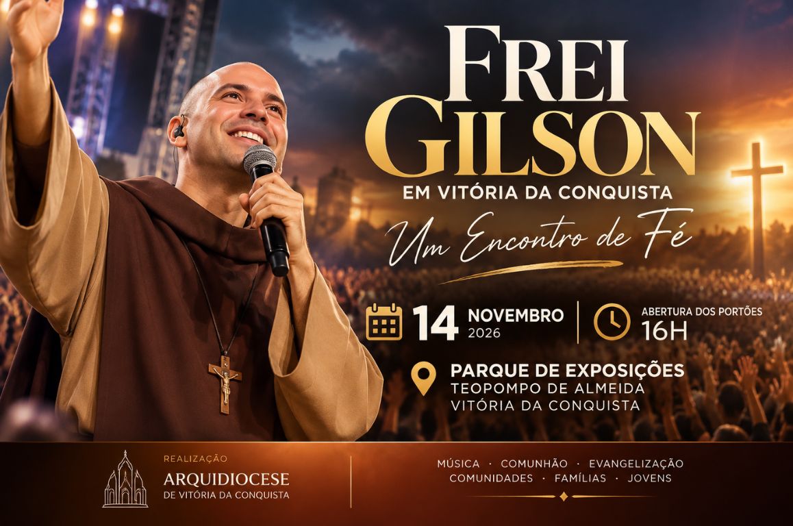 Imagem divulgação do Frei Gilson em Vitória da Conquista.