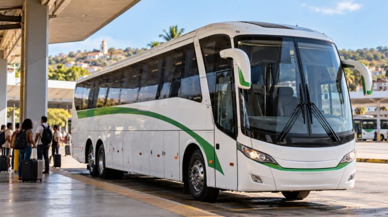Ônibus simbolizando passagens gratuitas na Bahia na eleição 2026.