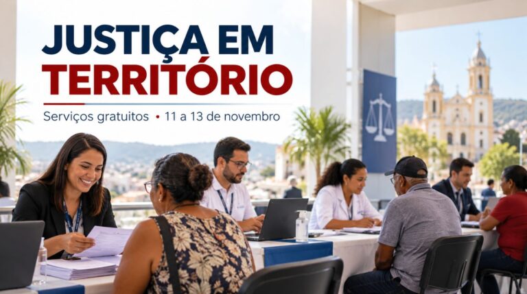 Justiça em Território em Vitória da Conquista. Serviços gratuítos serão oferecidos.