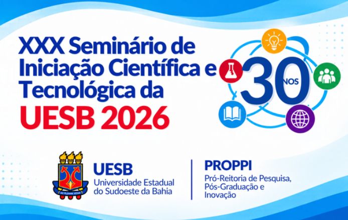 Arte ilustrativa do seminário da UESB sobre inteligência artificial e os desafios da pesquisa científica
